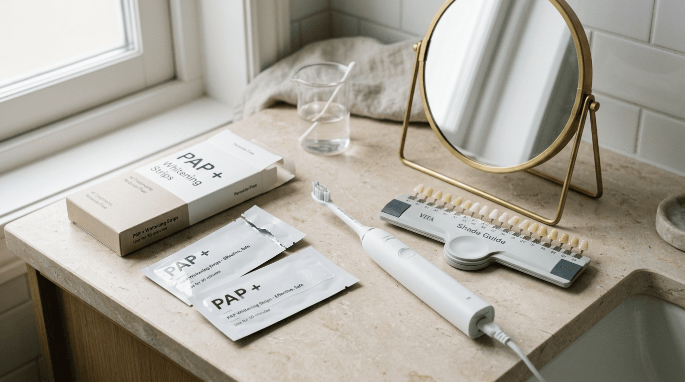 PAP whitening strips werken anders dan de reclame doet vermoeden