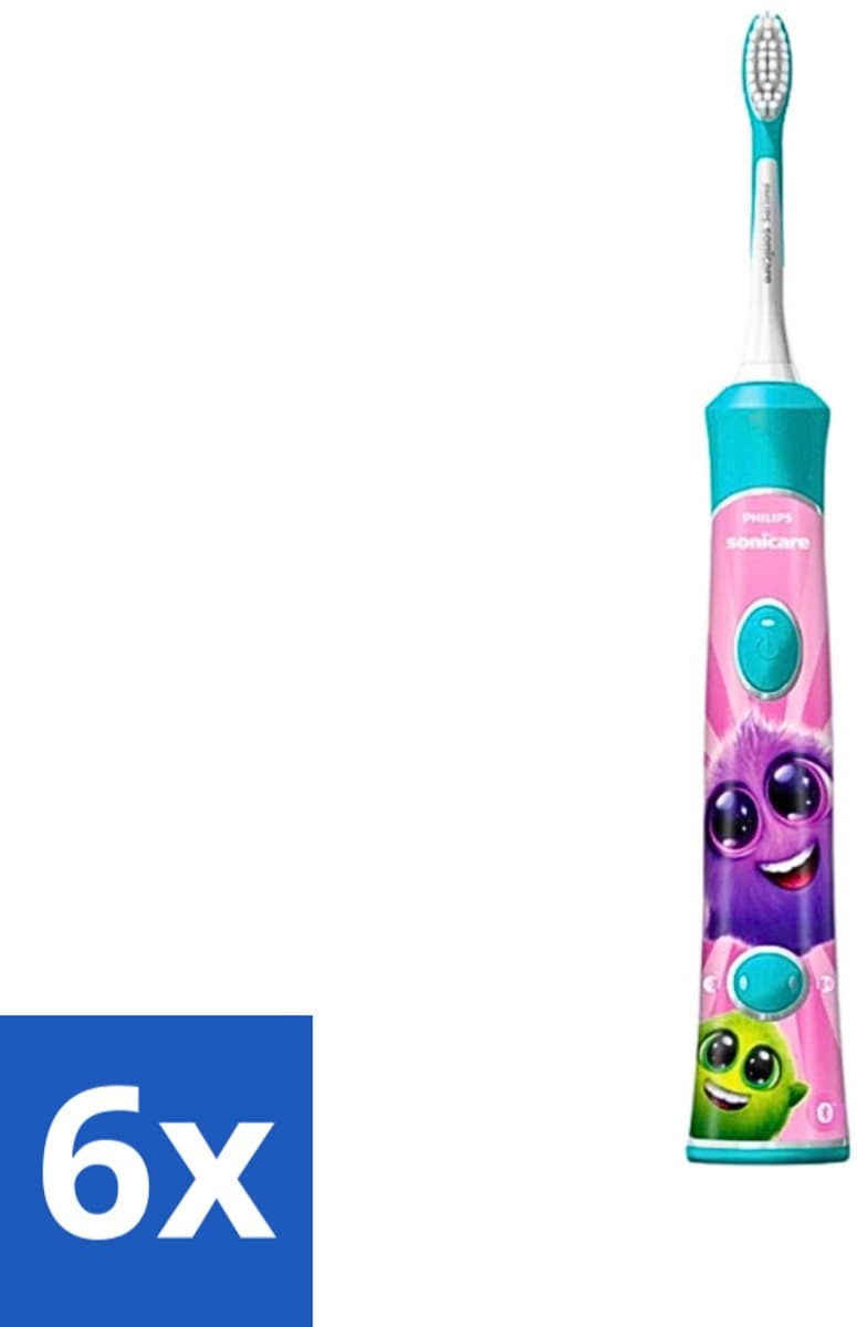 Philips Sonicare - Elektrische Tandenborstel - For Kids - Blauw - Inclusief Extra Opzetborstel - HX6322/04 - Voordeelverpakking - 6 stuks