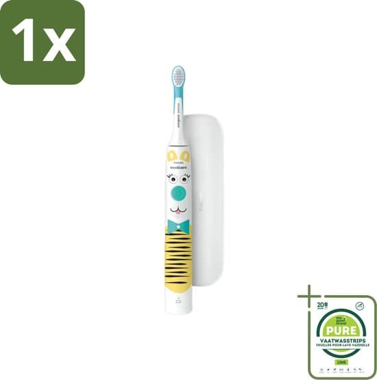 1 x Philips Sonicare - Elektrische Tandenborstel - For Kids - Vanaf 3 Jaar - HX3601/01 - Elektrische Tandenborstel Voor Kinderen - Tandenborstel Voor 3 Jaar - Tandenborstel Voor Kinderen - Kindvriendelijke Tandenborstel - Tandenborstel Met App