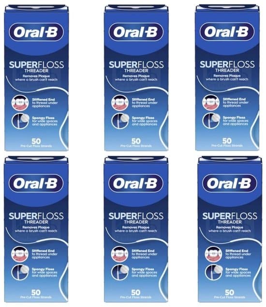 Oral-B Flosdraad - Super Floss - 50 stuks - Voordeelverpakking 6 stuks