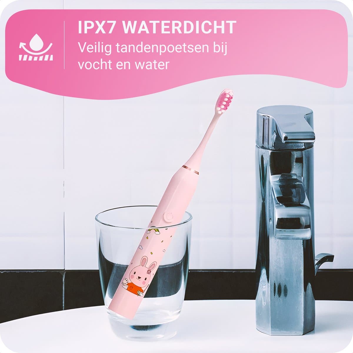 JT Sonische Kindertandenborstel Roze Konijn thumbnail 7