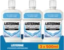 Listerine Advanced White mondwater met milde smaak voor natuurlijk wittere tanden - bestrijdt tandplakbacteriën - voorkomt tandbederf - 3x 500 ml