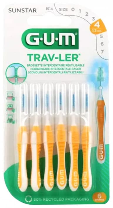 GUM Trav-ler Ragers 1.3mm Geel - 6 stuks