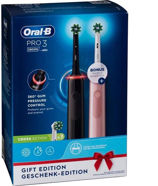 Oral-B Pro 3 3900 Duo Zwart & Roze thumbnail 2