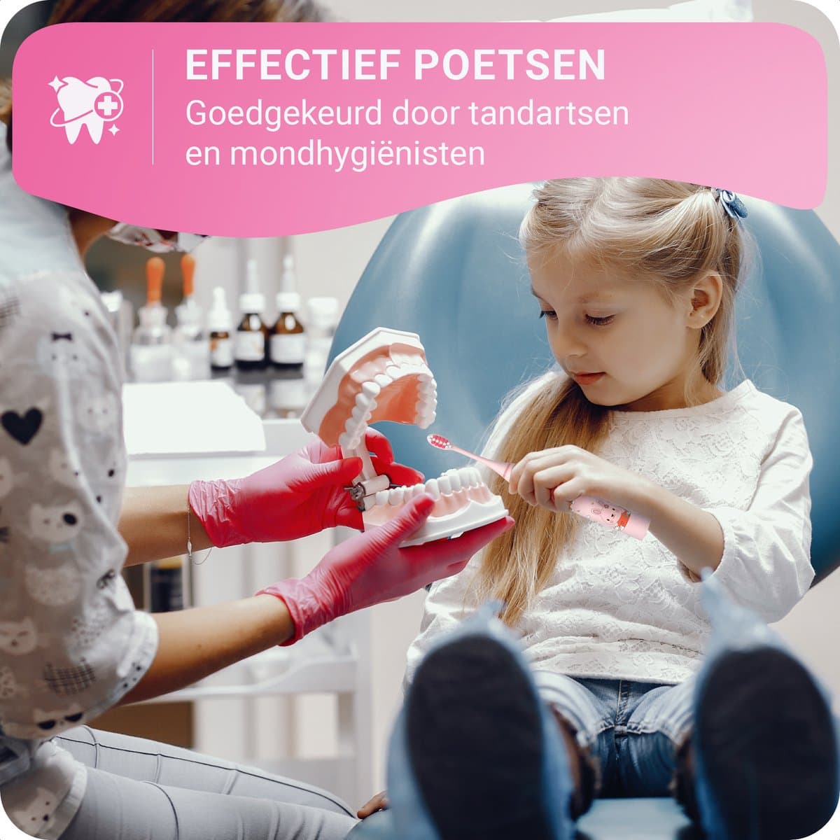 JT Sonische Kindertandenborstel Roze Konijn thumbnail 3