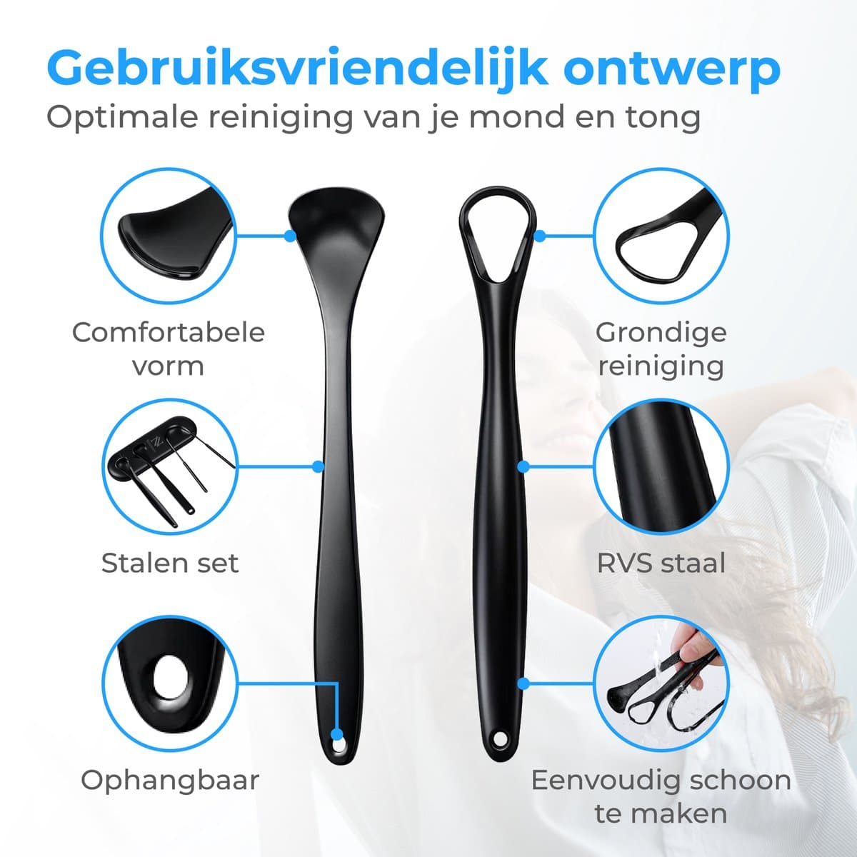 Nuvance 3-in-1 Tongschraper Set RVS thumbnail 6