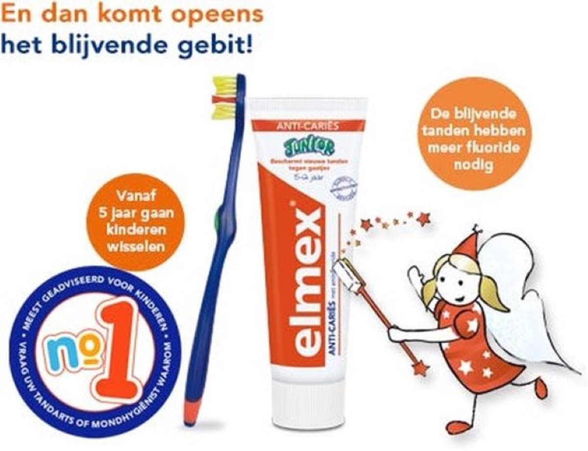 Elmex Junior Tandpasta 6-12 Jaar 12x75ml thumbnail 6