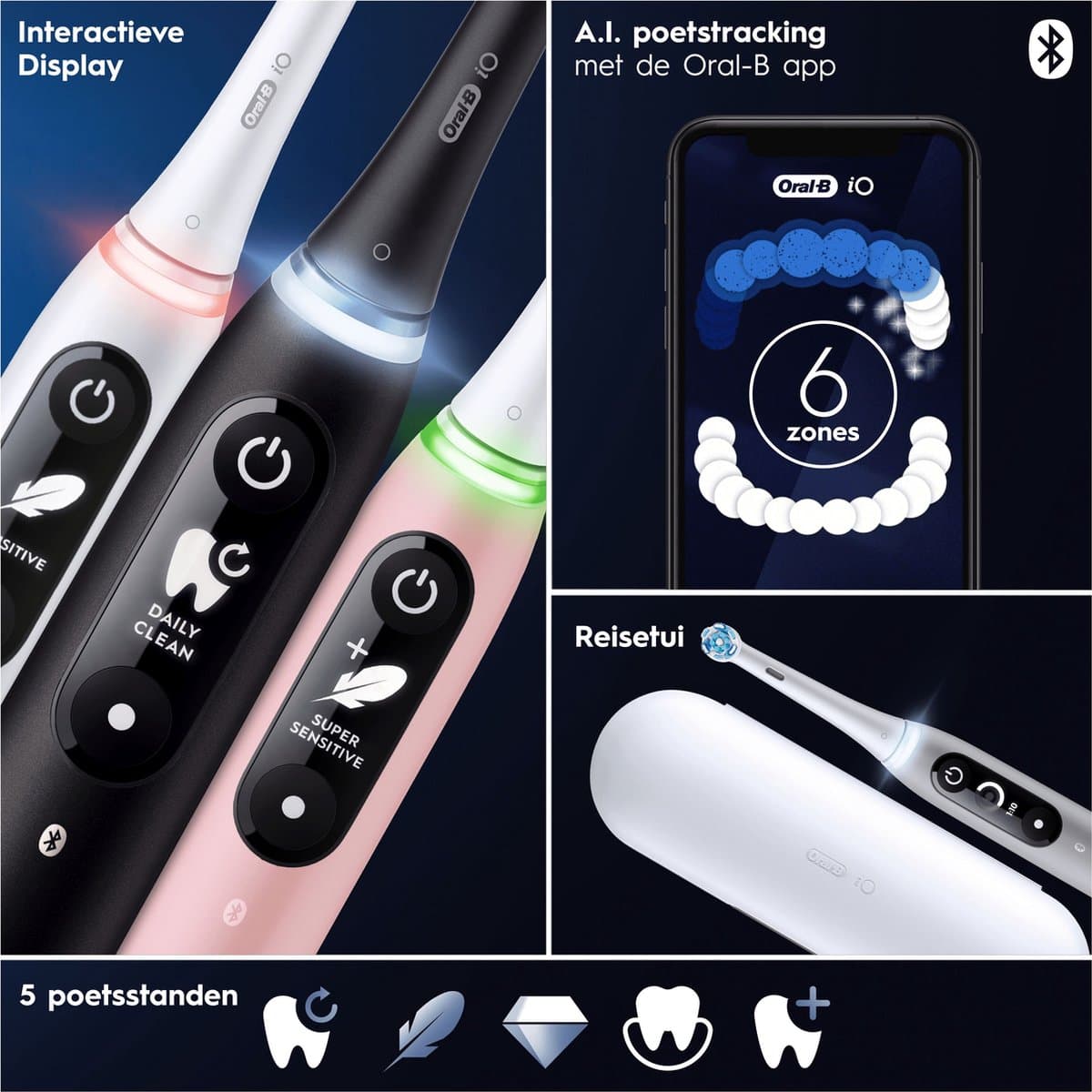 Oral-B iO 6 Zwart/Roze Magnetisch thumbnail 4