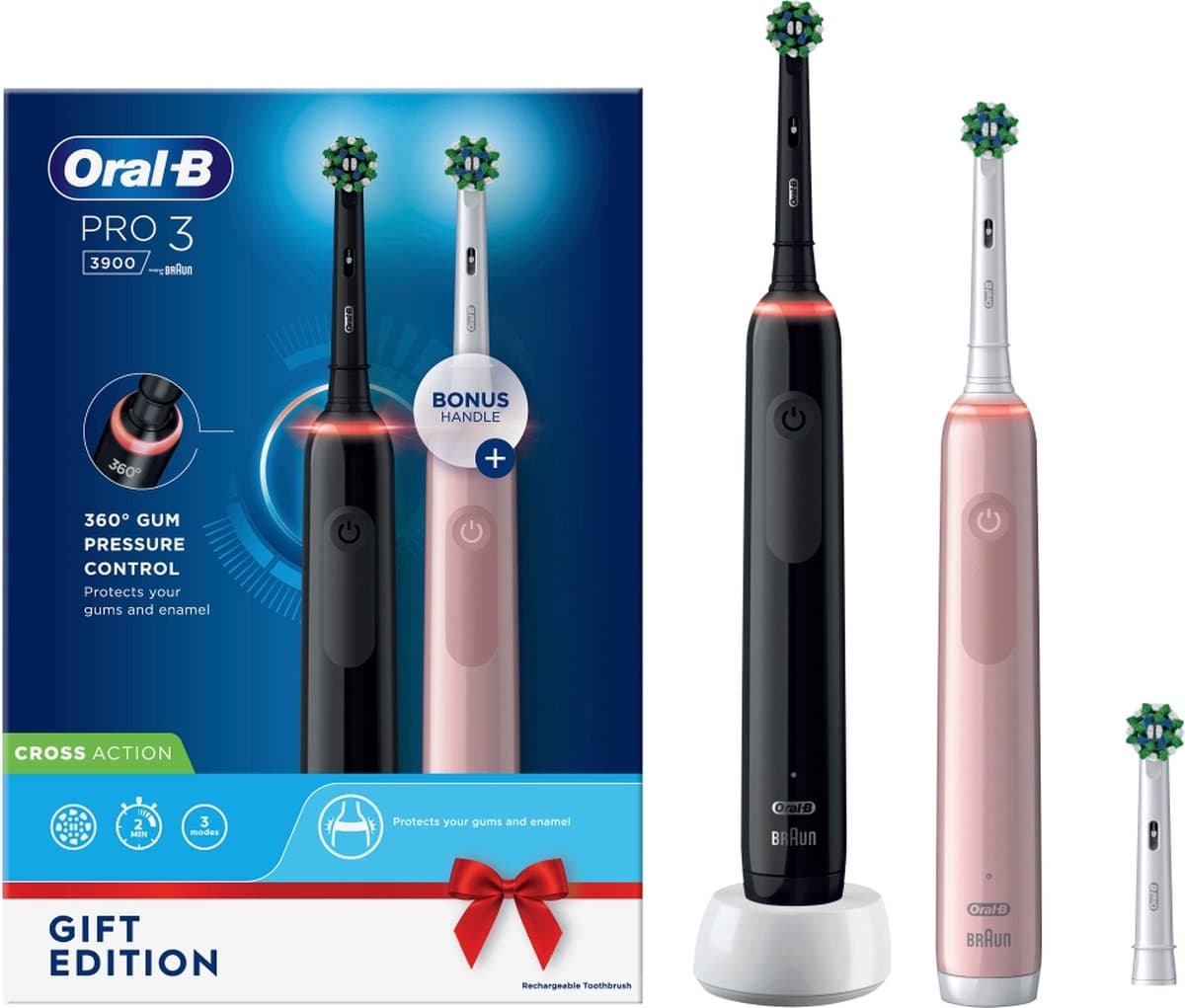 Oral-B Pro 3 3900 Duo Zwart & Roze thumbnail 15