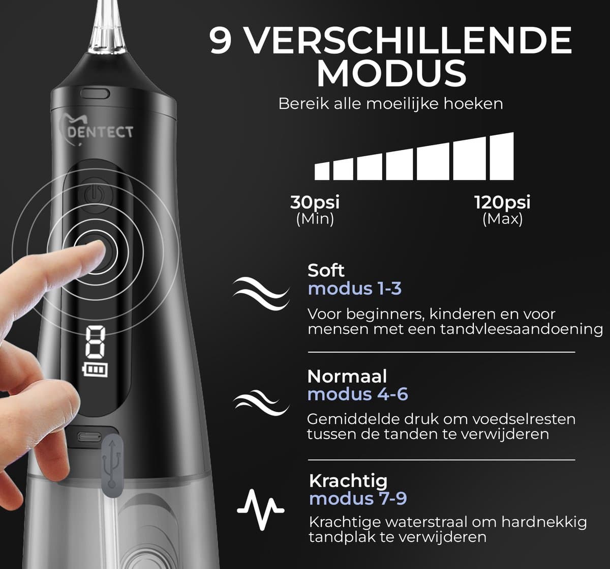 Dentect Waterflosser met Tongschraper thumbnail 2