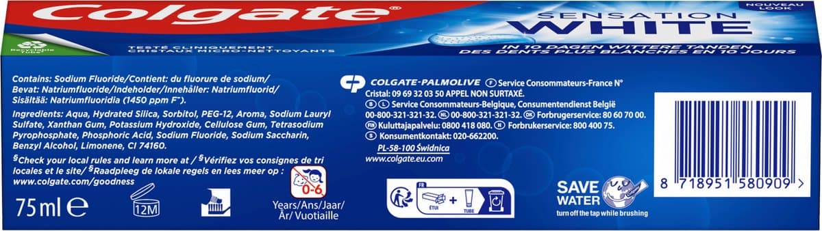 Colgate Sensation White Tandpasta 6x75ml thumbnail 5