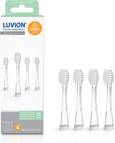 LUVION® Opzetborstel - 18 tot 48 maanden - Set 4 stuks - geschikt voor peuters