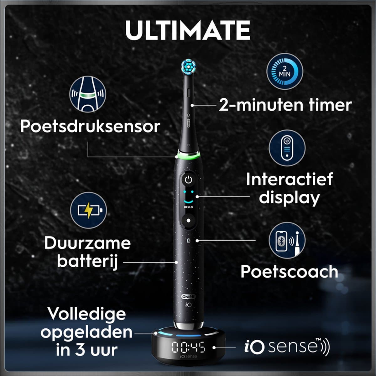 Oral-B iO 10 Zwart - iOSense Display thumbnail 3