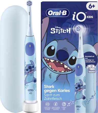 Oral-B iO Kids 6+ – Magnetische Elektrische Tandenborstel – Disney Stitch – 3 poetsstanden – Druksensor – Reisetui