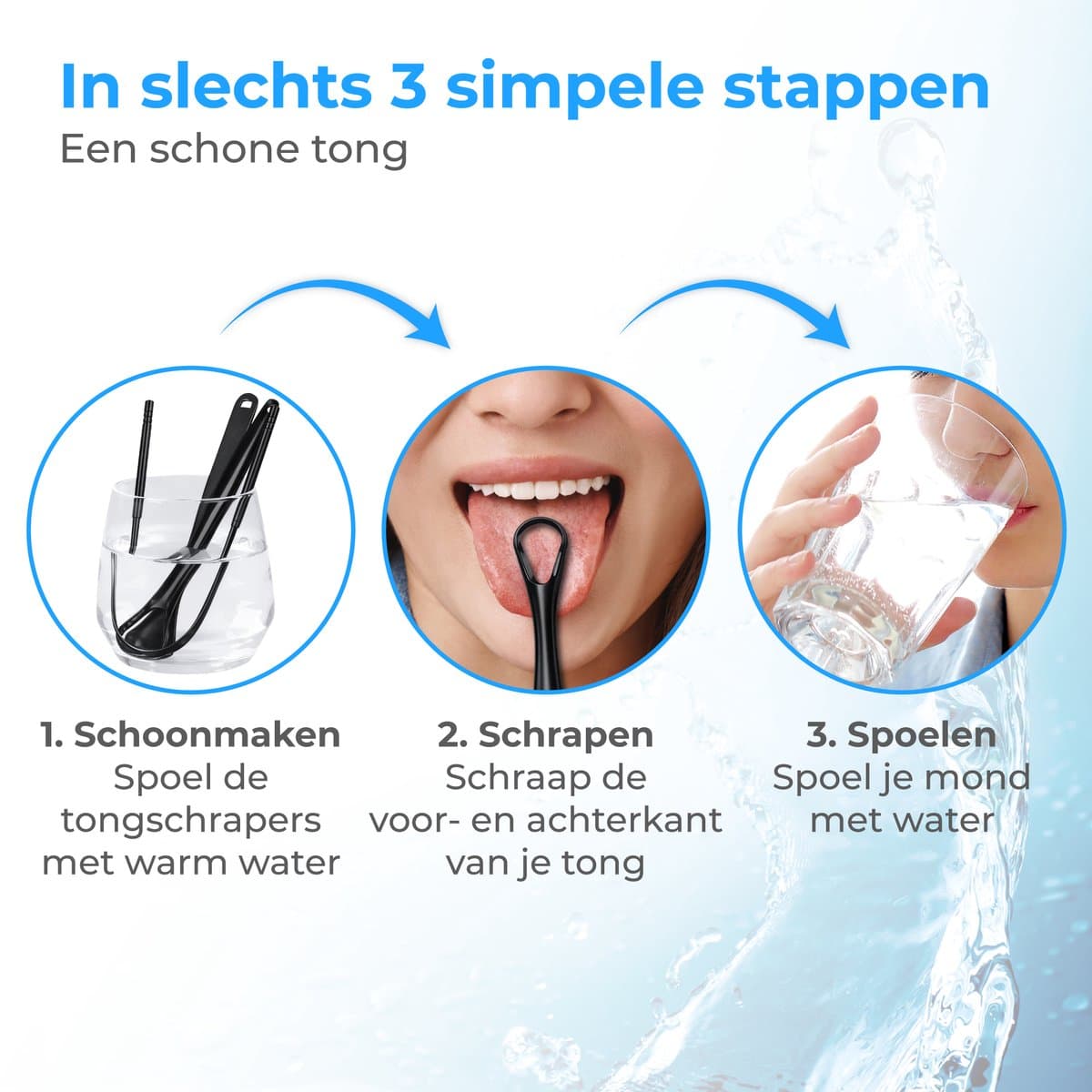 Nuvance 3-in-1 Tongschraper Set RVS thumbnail 4