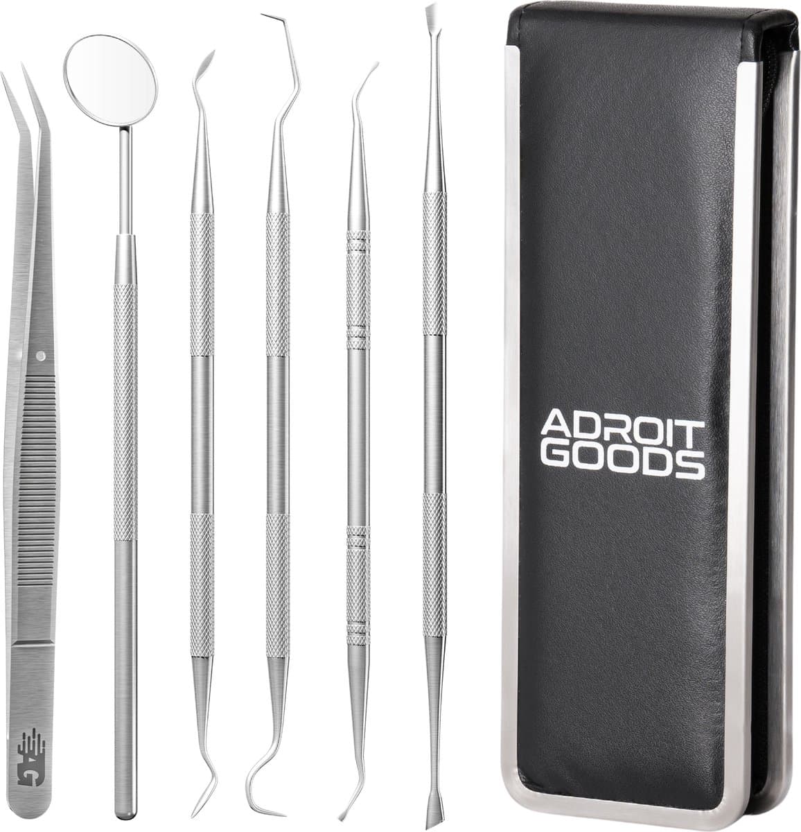 AdroitGoods 7-delige RVS Tandartsset