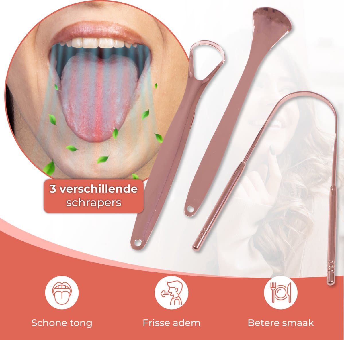 Nuvance Tongschraper RVS 3-in-1 Set thumbnail 2