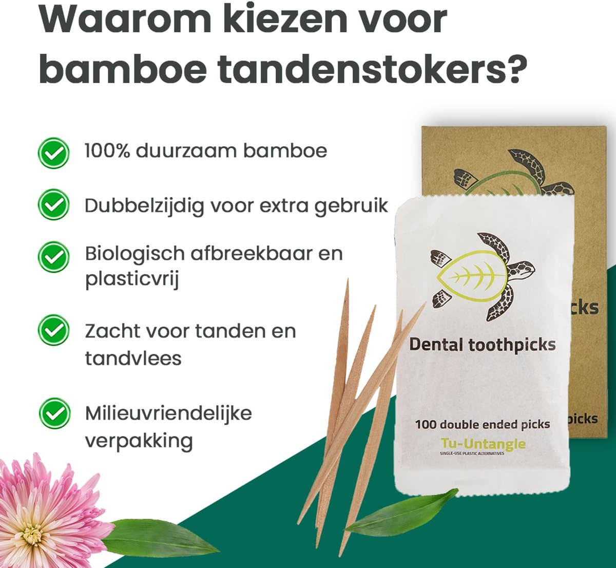 Tu-Untangle Houten Tandenstokers 500 stuks thumbnail 3