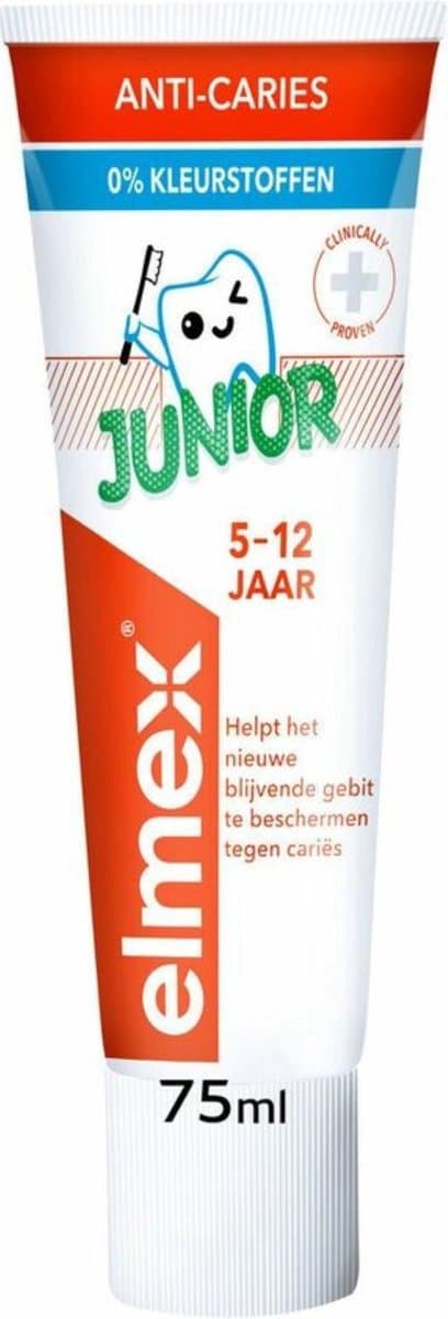 Elmex Junior Tandpasta 6-12 Jaar 12x75ml thumbnail 2
