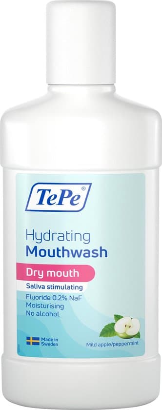 TePe Hydraterende Mondspoeling voor droge mond, Mild apple/peppermint - 500 ml