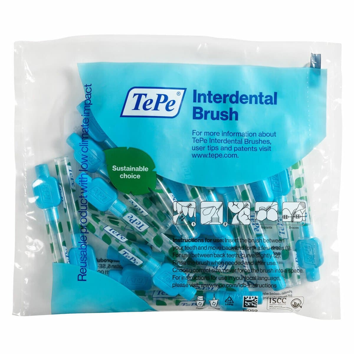 TePe Ragers Original 0,6 mm Blauw Voordeelpak thumbnail 4