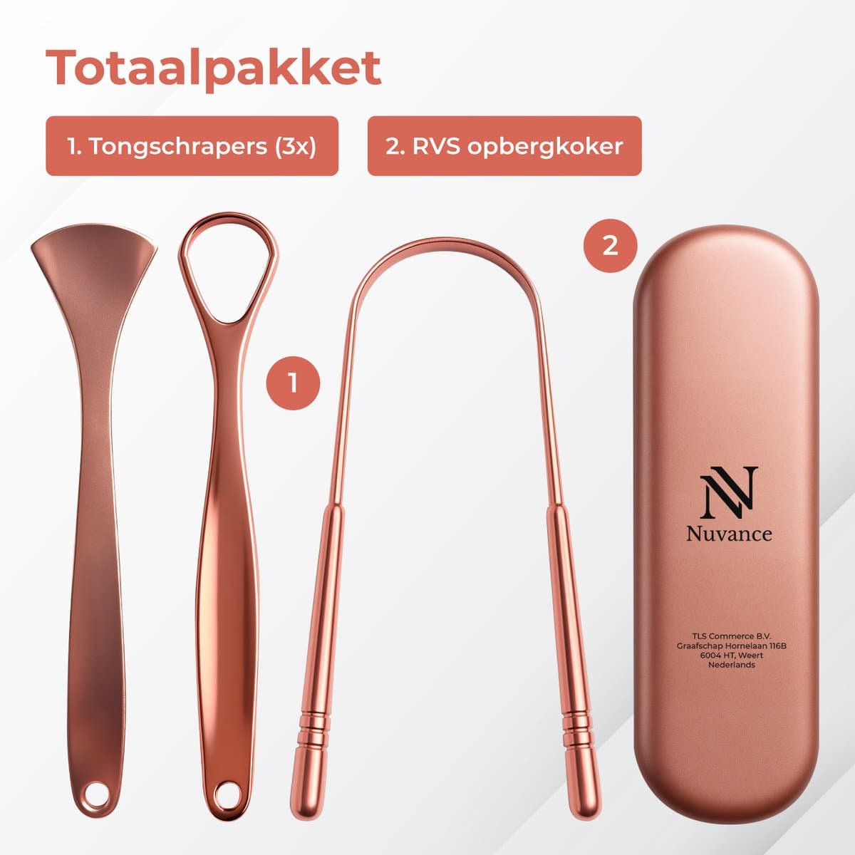 Nuvance Tongschraper RVS 3-in-1 Set thumbnail 8