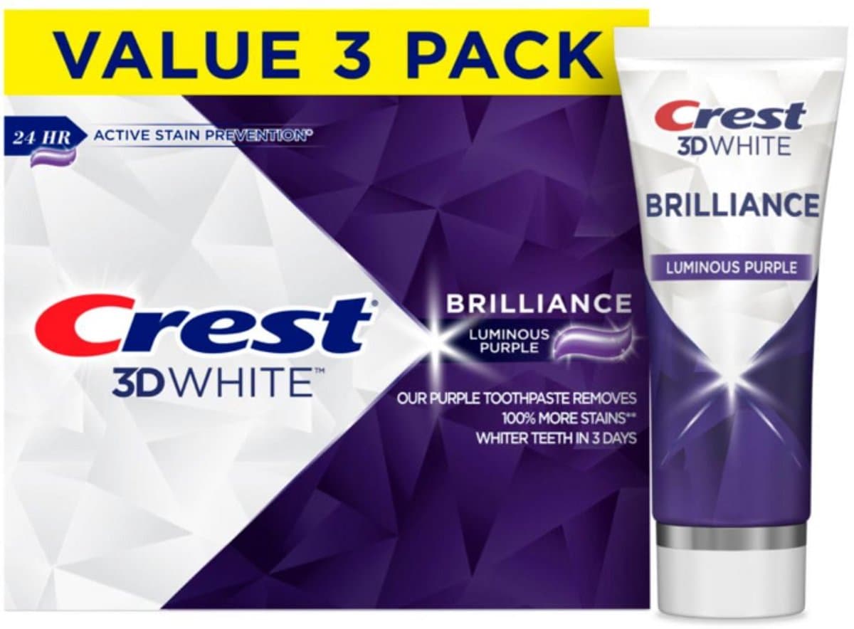 Crest 3D White Brilliance Purple Whitening 3-Pack