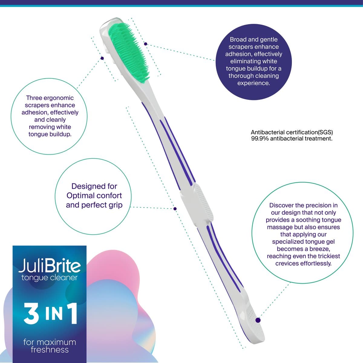 JuliBrite 3-in-1 Tongreiniger met Gel thumbnail 9