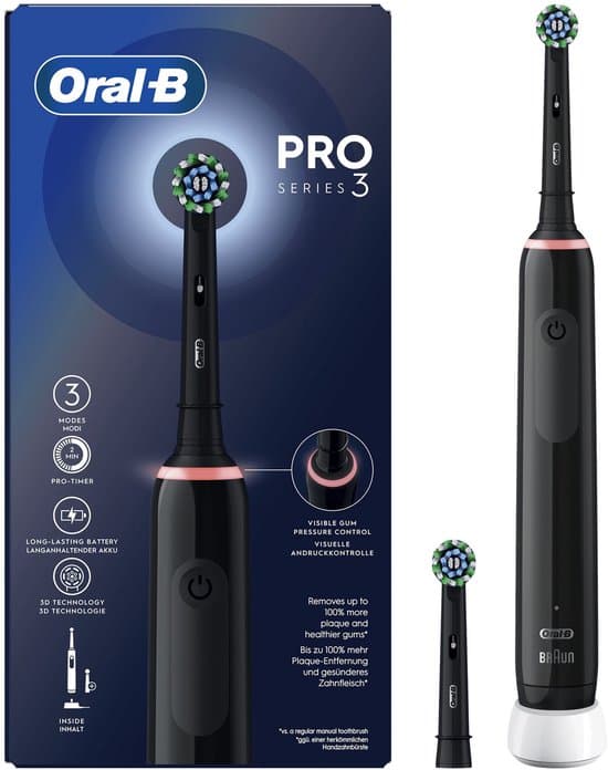 ORAL-B Pro3 3000 Cross Action - Elektrische Tandenborstel - 2 opzetborstels