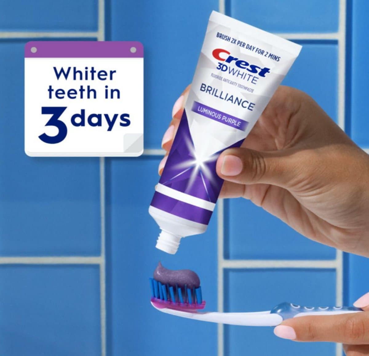 Crest 3D White Brilliance Purple Whitening 3-Pack thumbnail 4
