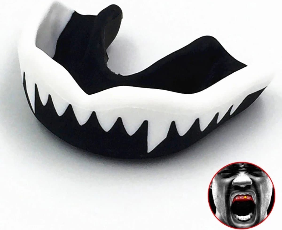 Livano Bitje Boksen - Vechtsport - Gebitsbeschermer - Kickboksen - Volwassen - Mouthguard - Tanden - Vampier - Zwart