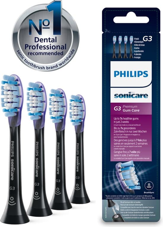 Philips Sonicare G3 Premium Gum Care HX9054/33 - Opzetborstel - 4 stuks - Gezonder tandvlees
