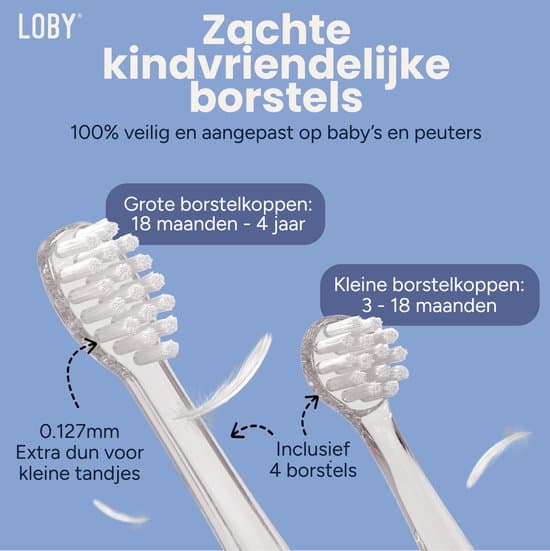 Loby Elektrische Kindertandenborstel 0-4 Jaar Roze thumbnail 8