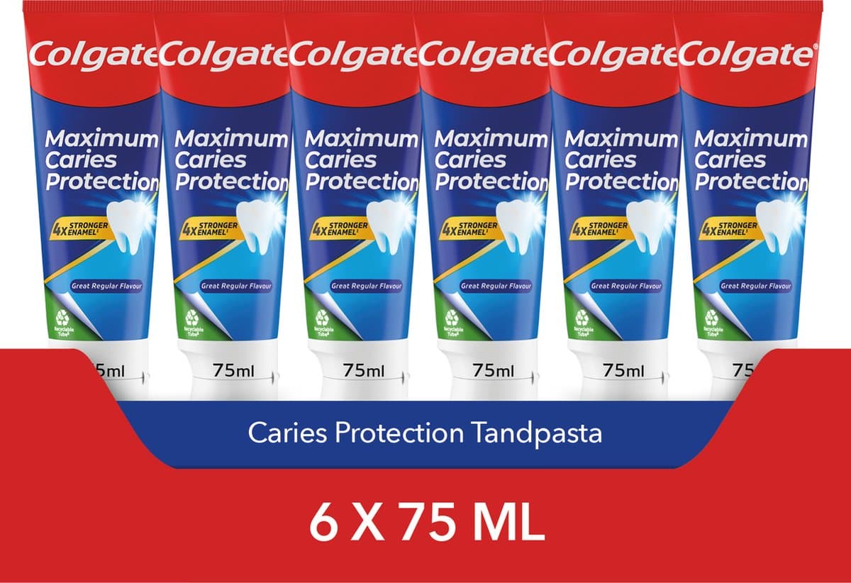Colgate Maximum Caries Protection tandpasta 6 x 75ml - Tegen gaatjes - Voordeelverpakking