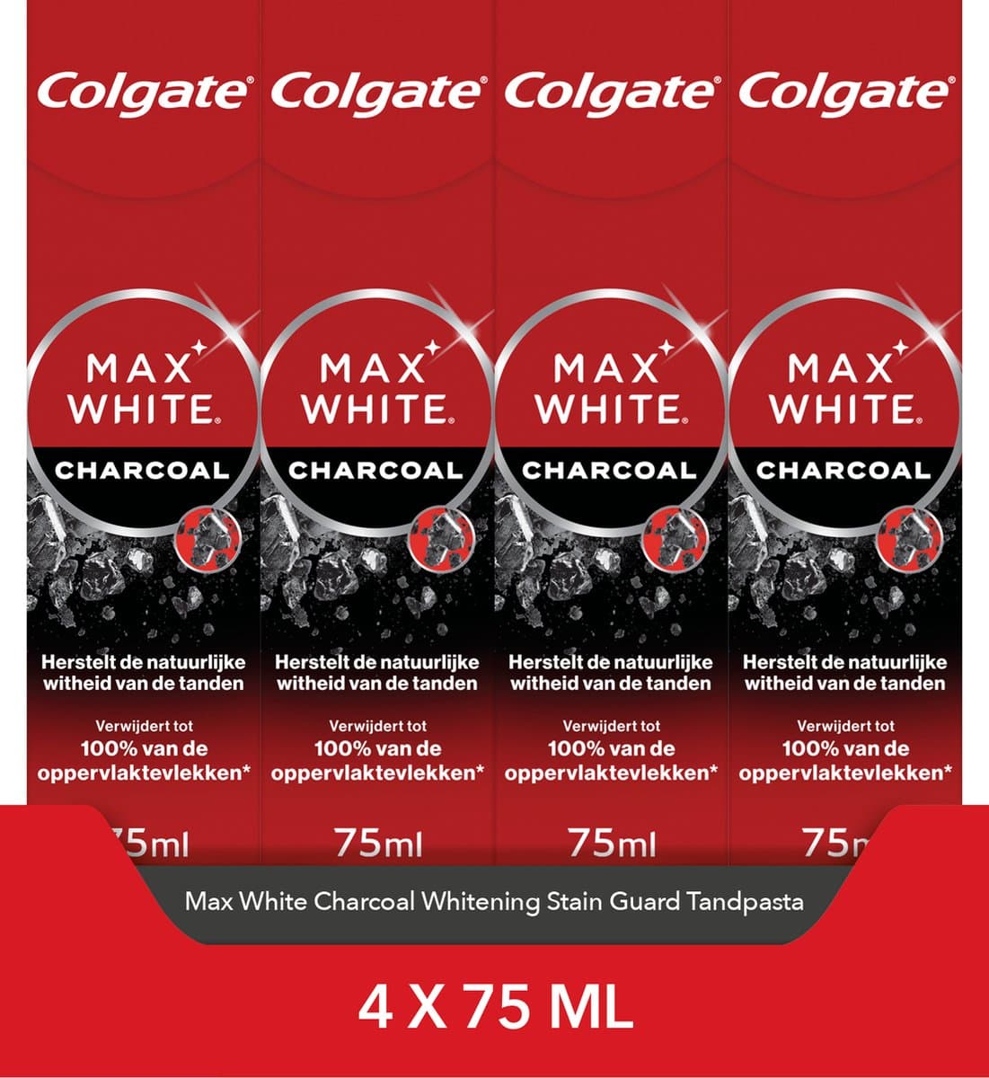 Colgate Max White Charcoal Voordeelpak 4x75ml