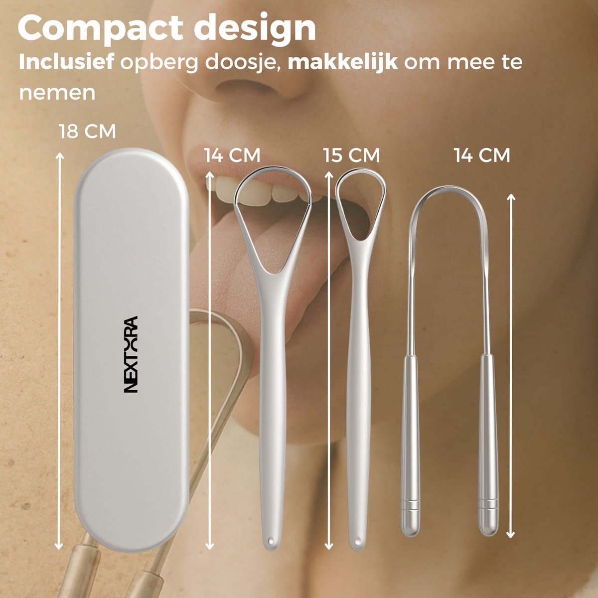 Nextora RVS Tongschraper 3-delige Set thumbnail 7