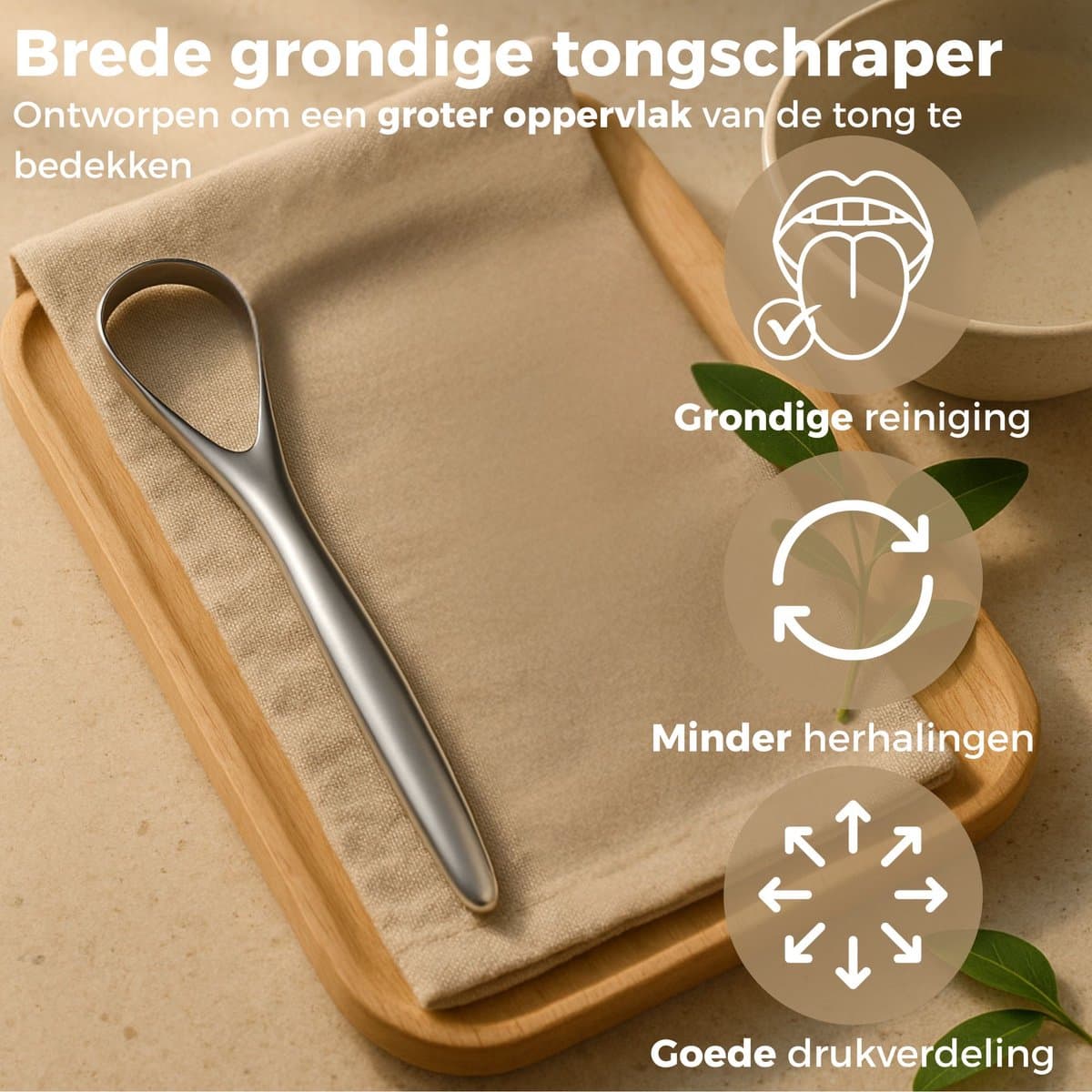 Nextora RVS Tongschraper 3-delige Set thumbnail 3