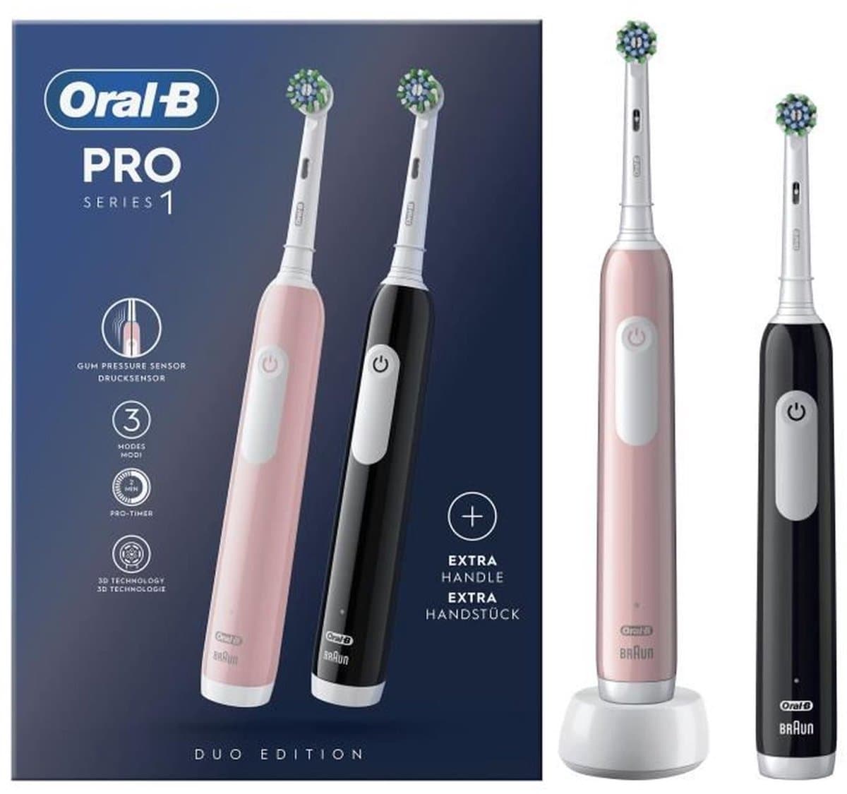 Oral-B Pro 1 Duopack Roze & Zwart thumbnail 2