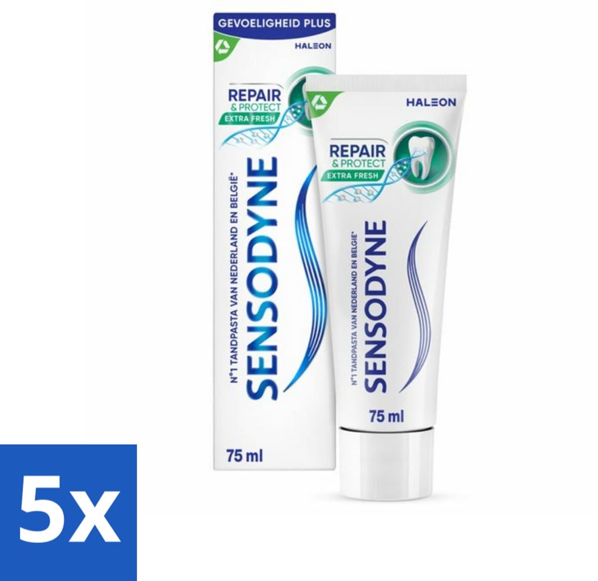 5 x Sensodyne - Tandpasta - Repair & Protect - Extra Fresh - Gevoelige Tanden - 75 ml - Gevoelige Tanden - Tandpasta - Herstel - Pijnverlichting - NovaMin