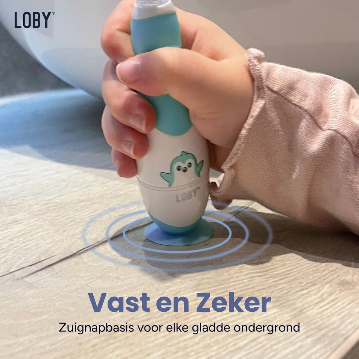 Loby Kindertandenborstel 0-4 Jaar Blauw thumbnail 4
