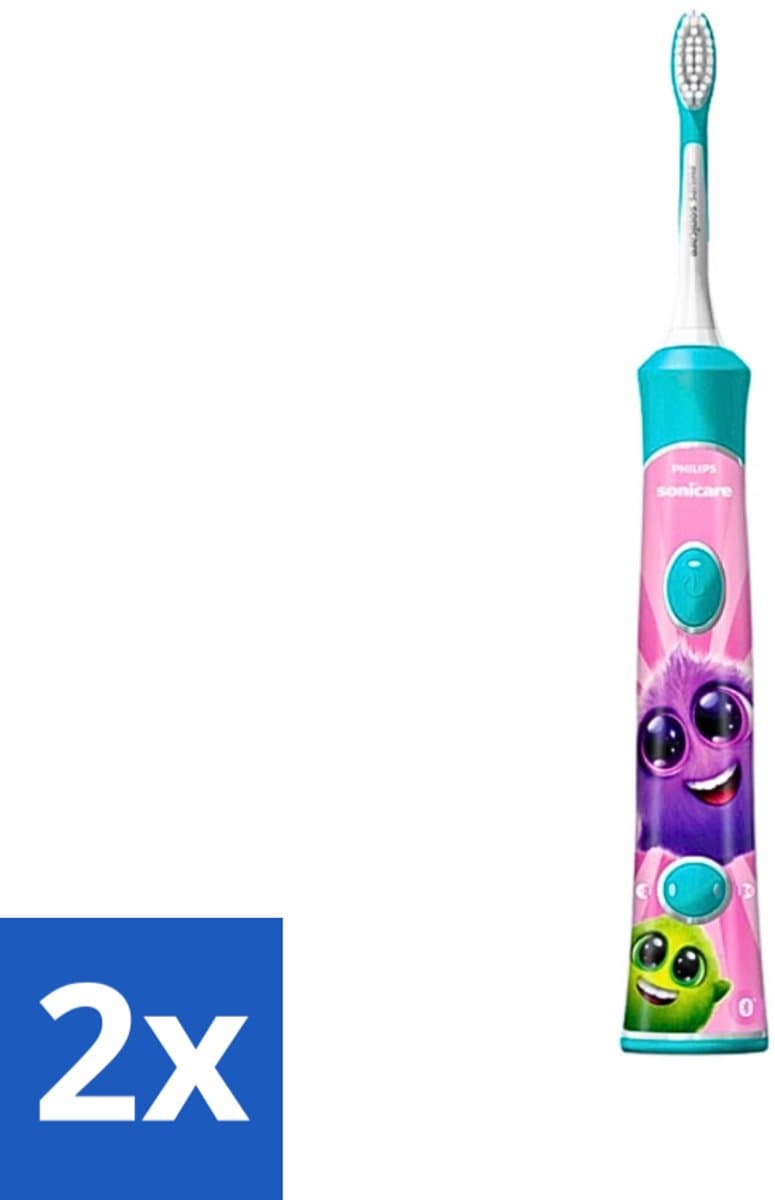 Philips Sonicare - Elektrische Tandenborstel - For Kids - Blauw - Inclusief Extra Opzetborstel - HX6322/04 - Voordeelverpakking - 2 stuks