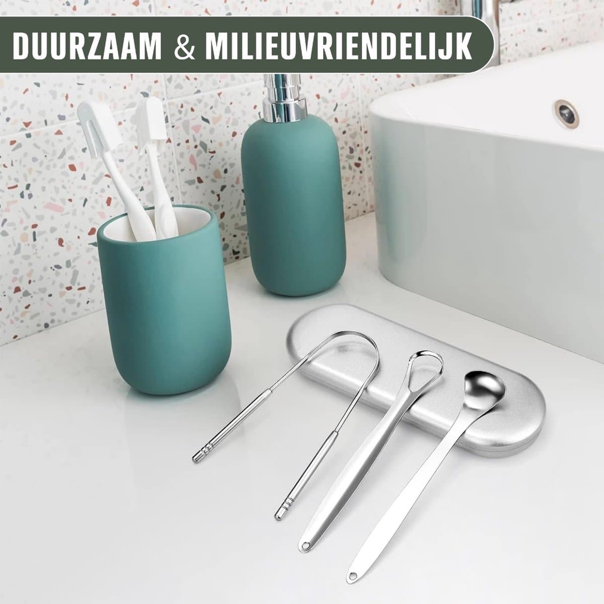 PURECOALY Tongschraper RVS 3-delige Set thumbnail 6