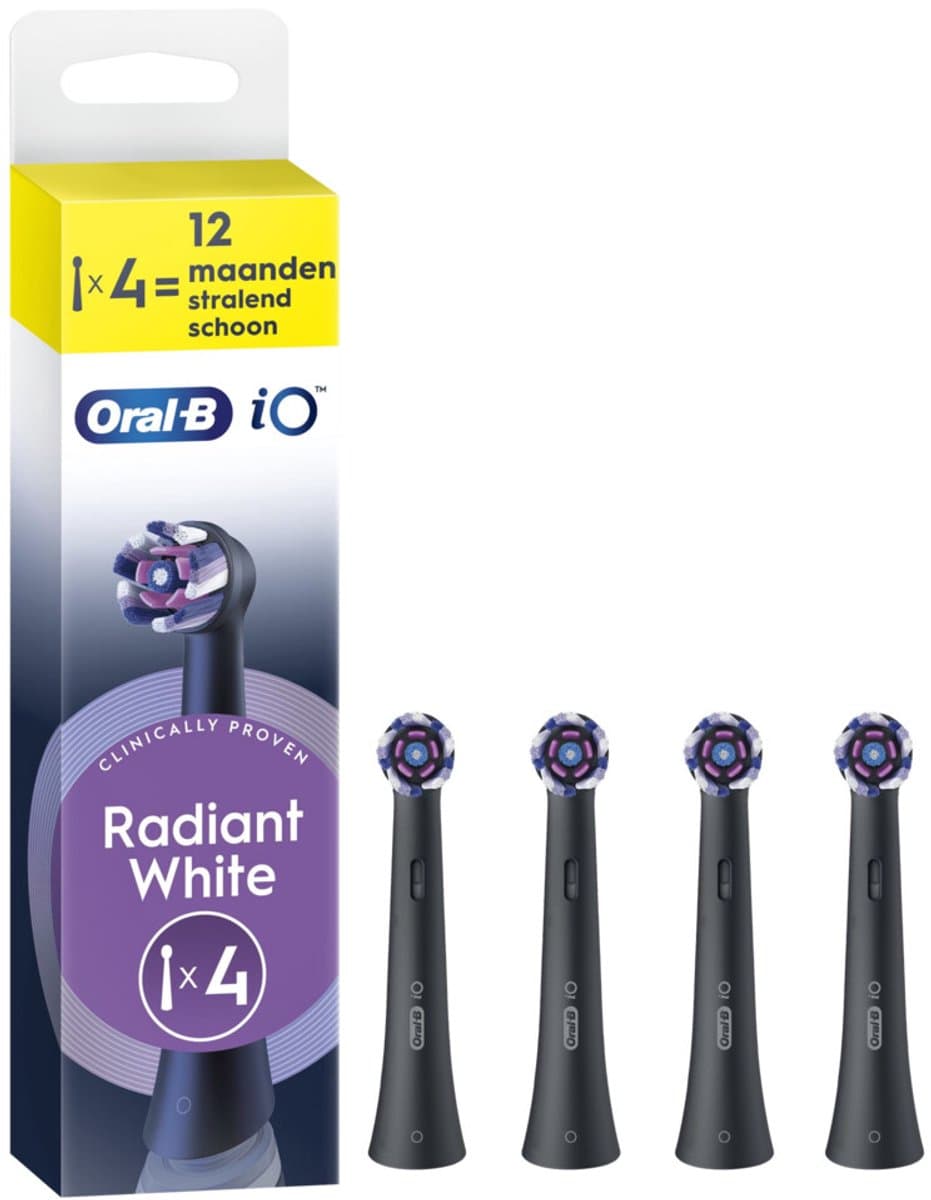 Oral-B iO Radiant White Zwart 4-pack