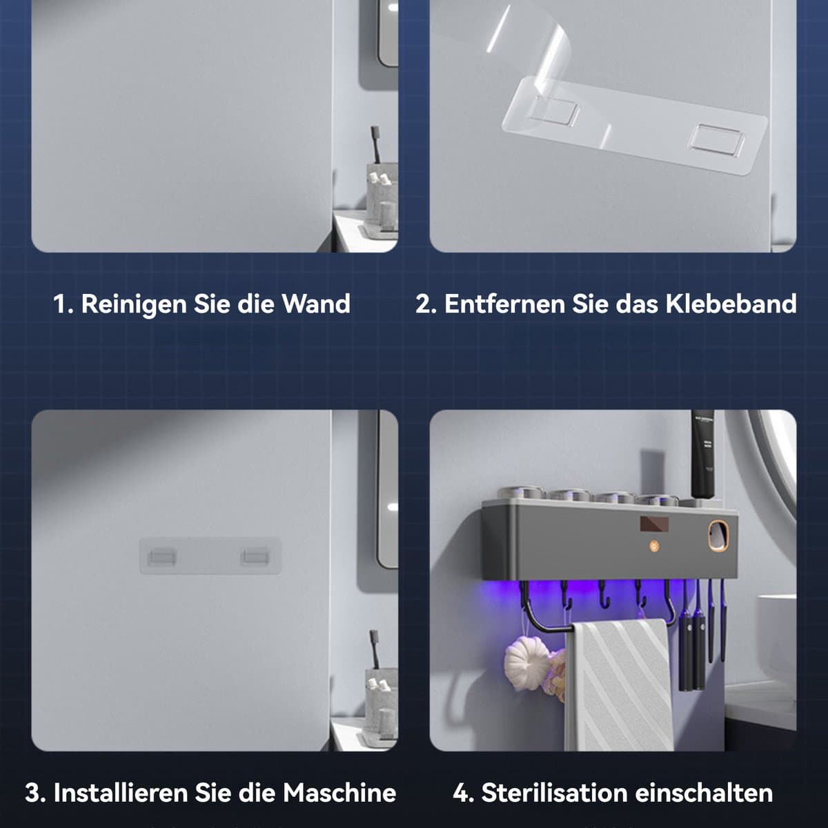 CHIWIN UV Tandenborstelhouder Zonder Boren thumbnail 7