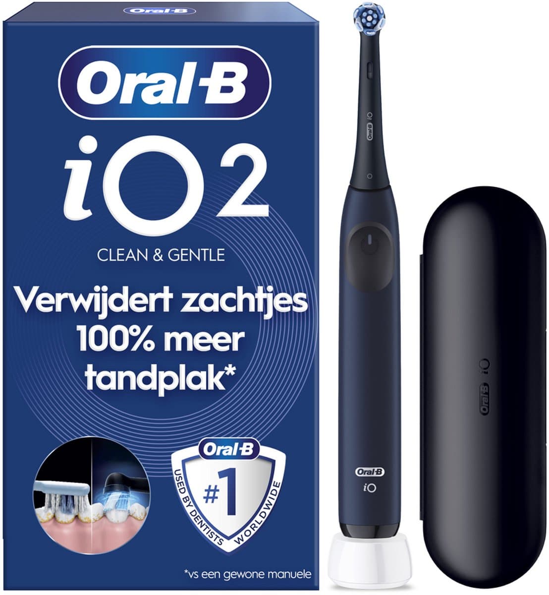 Oral-B iO2 Dark Blue Elektrische Tandenborstel + Reisetui
