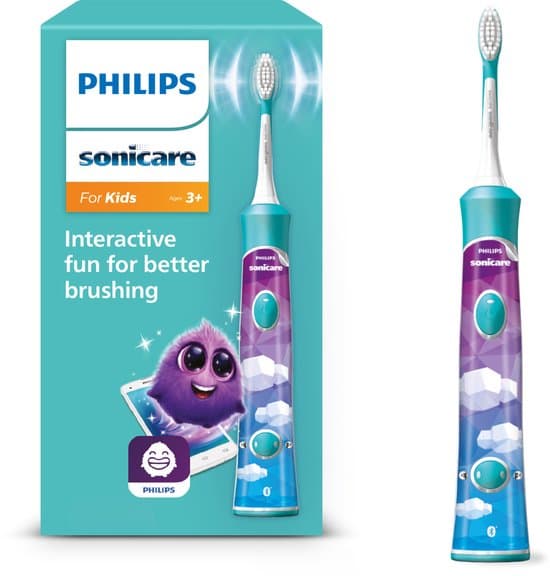 Philips Sonicare for kids - Elektrische Tandenborstel voor kinderen - Blauw - incl. extra opzetborstel - HX6322/04