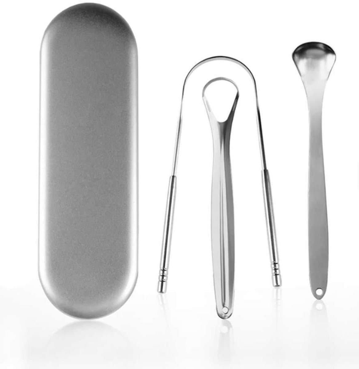 Tongschraper RVS 3-in-1 Set