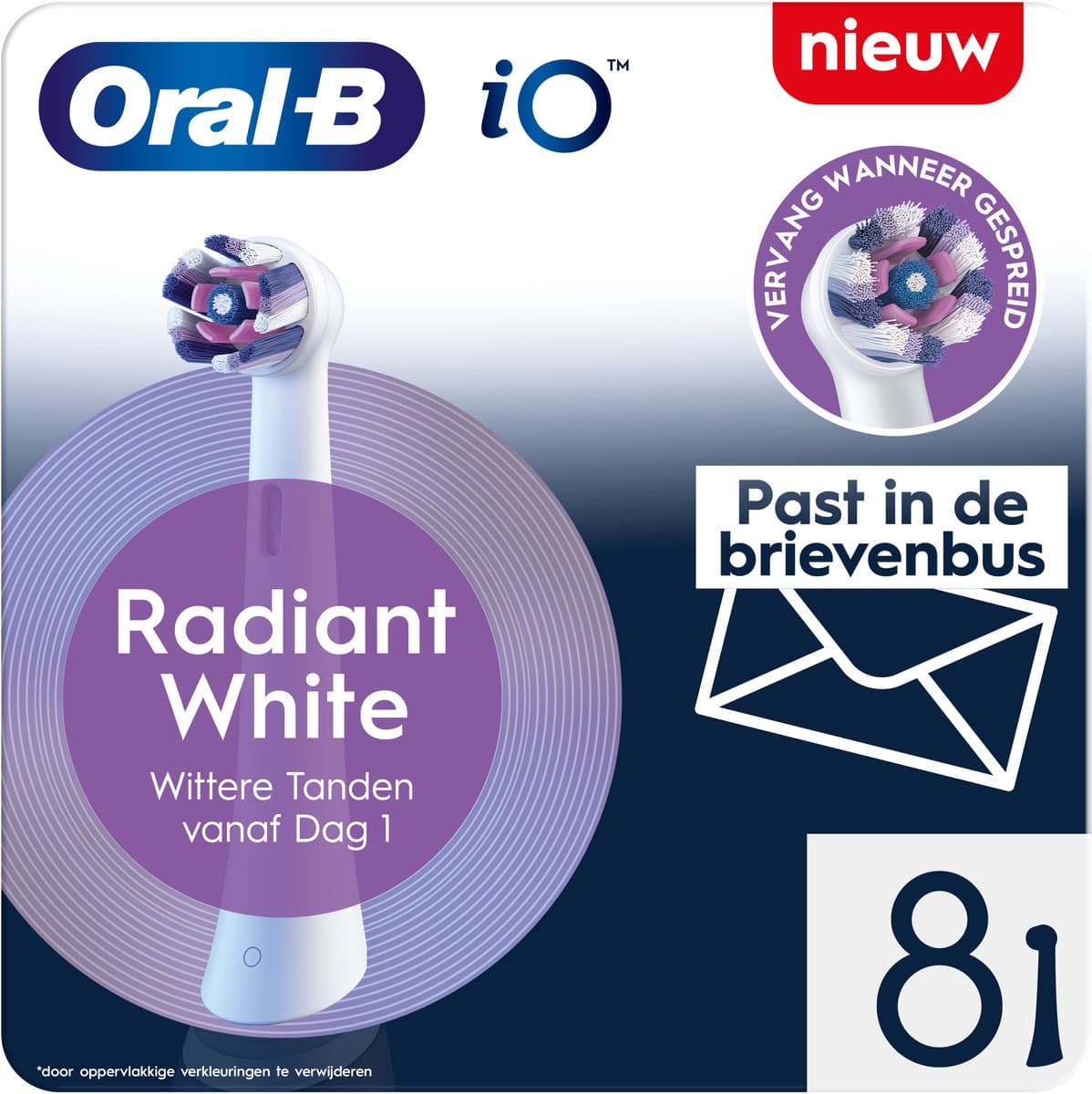Oral-B iO Opzetborstels - Radiant White - Om Tanden Witter te Maken - 8 Stuks