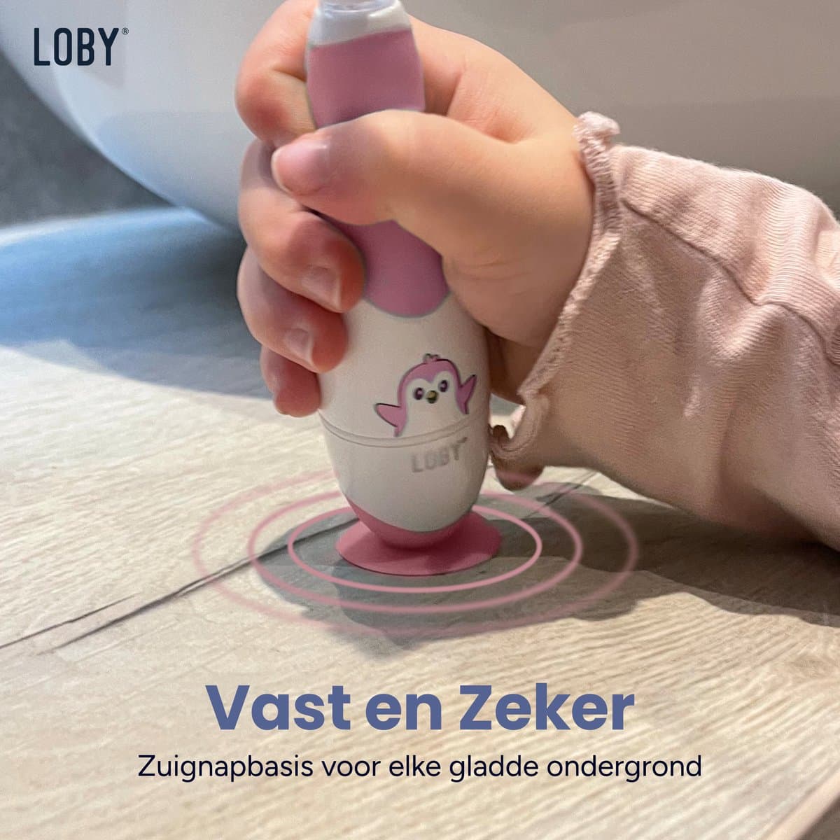 Loby Elektrische Kindertandenborstel 0-4 Jaar Roze thumbnail 4