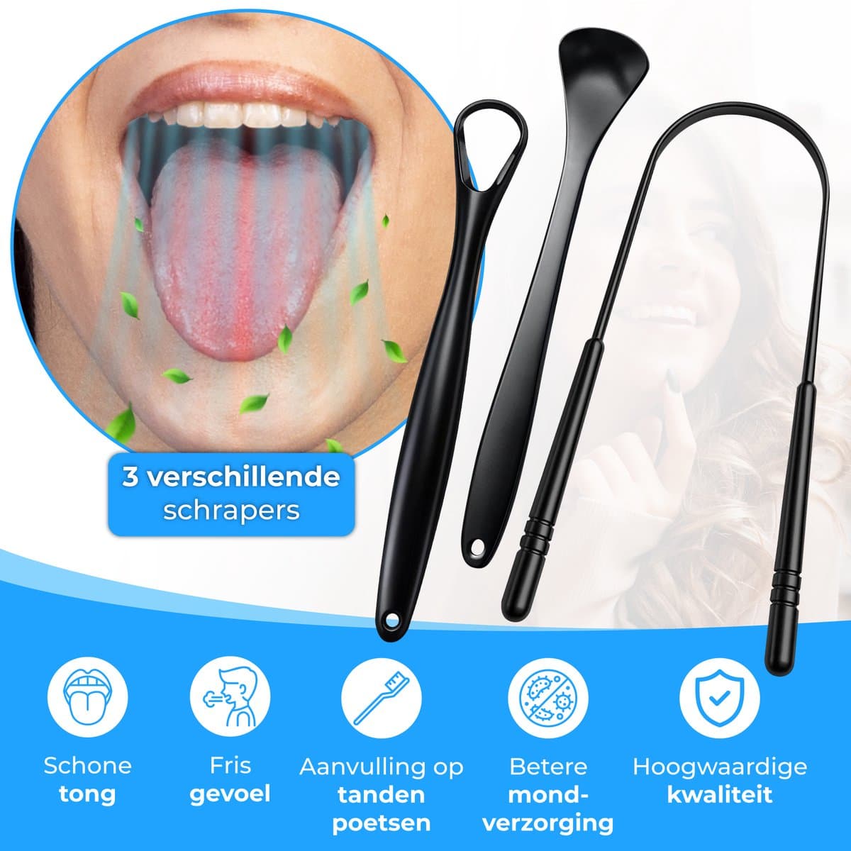 Nuvance 3-in-1 Tongschraper Set RVS thumbnail 2